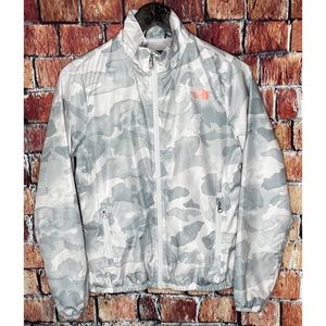 The North Face Womens Grey Camouflage Splatter Long Sleeve Full Zip Small Jacket